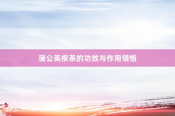 蒲公英根茶的功效与作用领悟